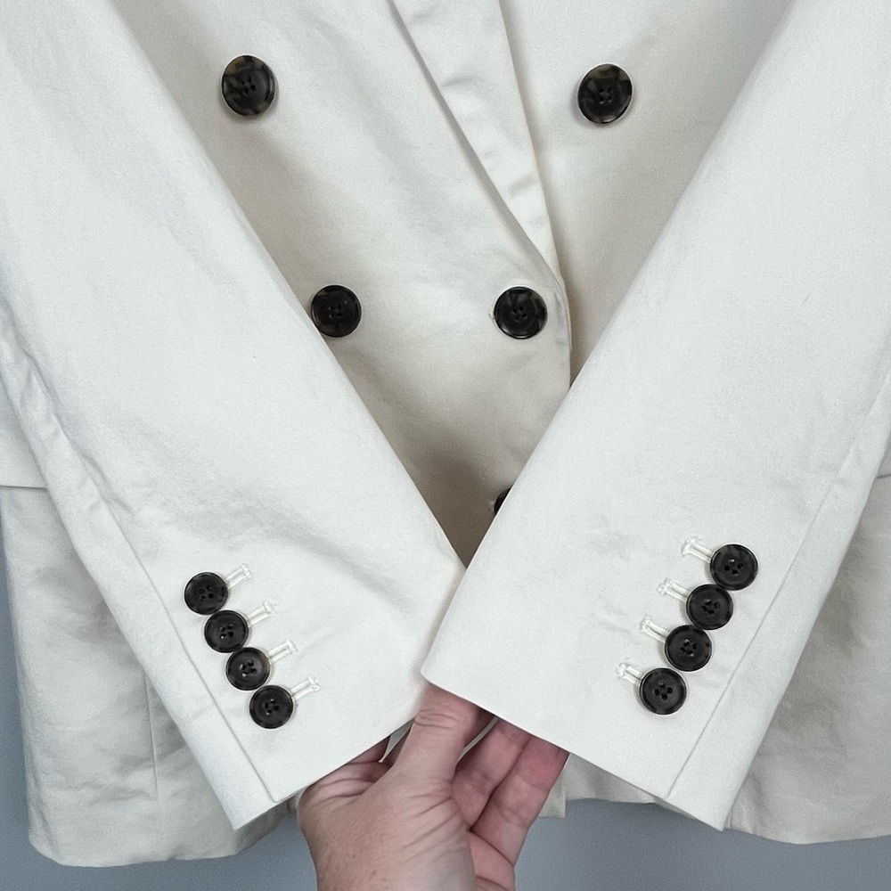 J.Crew ivory cotton Double Breasted Alfie blazer, size 2. - Picture 5 of 11